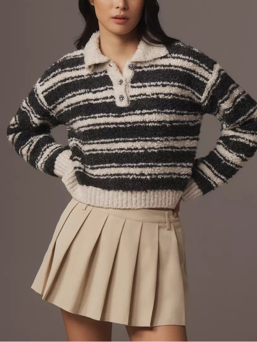 Maeve Striped Polo Jumper